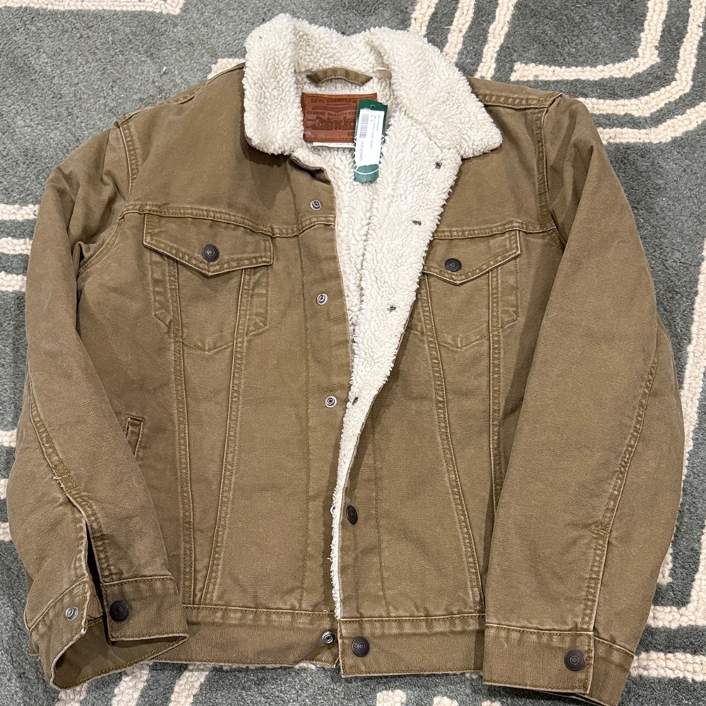 Levi's Tan Sherpa-Lined Trucker Jacket